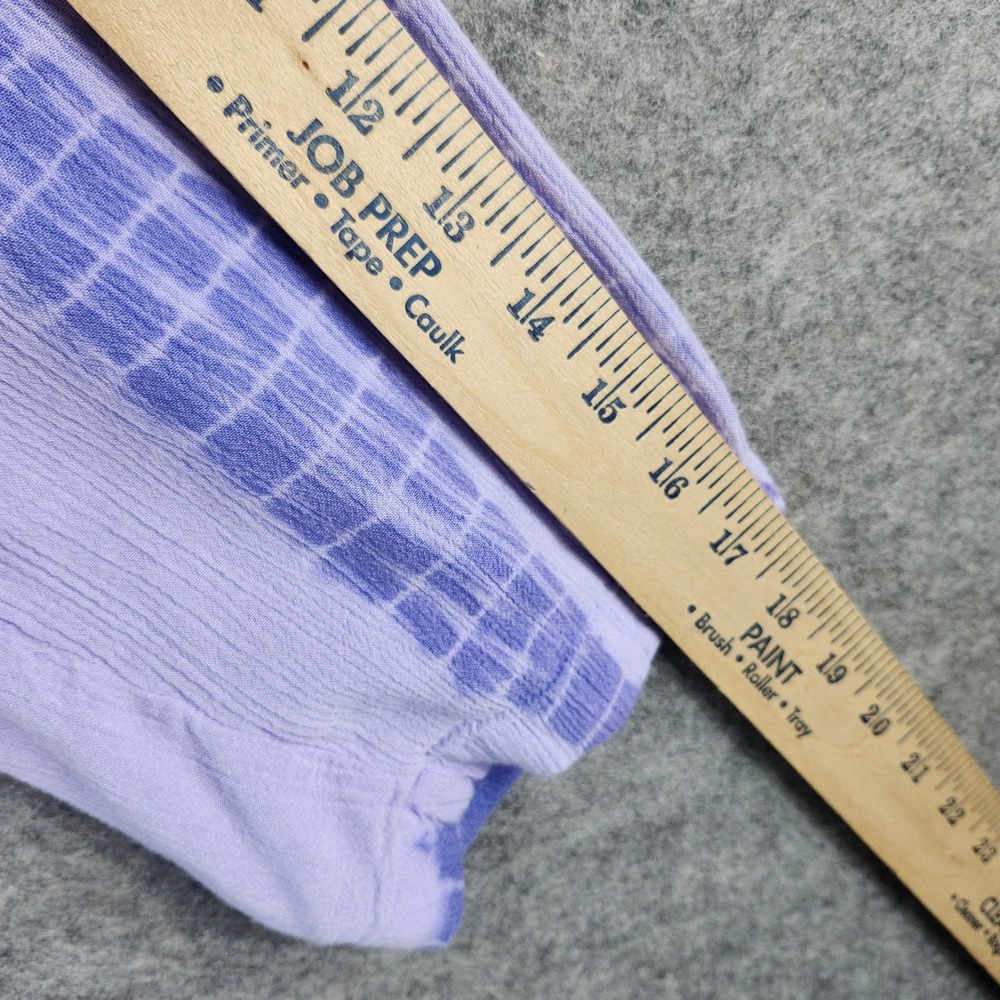 La Cera High-Low Top Womens Medium Purple Tie Dye 3/4 Sleeve Rayon Boho Dip Dye - Picture 6 of 11